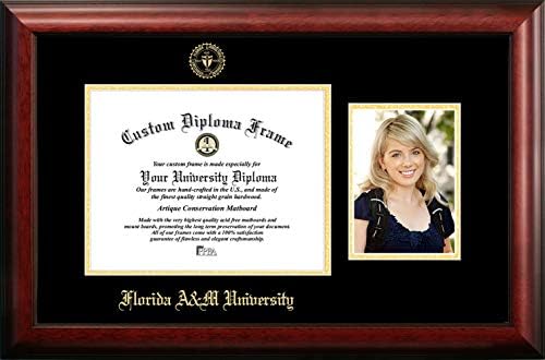 Kampüs Görüntüleri NCAA Florida A & M Üniversitesi 5 x 7 İnç Portre ile 11 x 8,5 İnç Altın Kabartmalı Diploma Çerçevesi