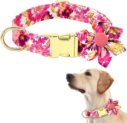Kız Köpek Yaka ile Çiçek, Ayarlanabilir Sevimli Köpek Yaka, Yumuşak ve Dayanıklı Çiçek Köpek Yaka için Küçük Orta Büyük Köpekler,