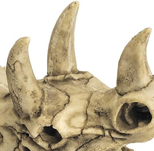 Akvaryum Süslemeleri Dinozor Triceratops Kafatası Dekor, reçine Yapımı Kafatası Modeli Sürüngenler için Hideout, balık Akvaryumu