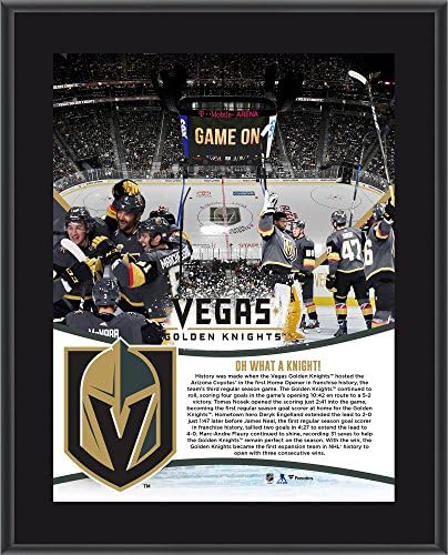 Vegas Altın Şövalyeleri 10.5 x 13 2017 Açılış Sezonu Açılış Gecesi Zafer Yüceltilmiş Plaket-NHL Takım Plaketleri ve Kolajları