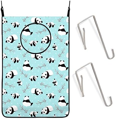 Dujıea Kapı Duvar Asılı Çamaşır Sepeti Çanta, Panda Uzay Tasarrufu Kirli Giysiler Çanta Oxford Kumaş Depolama Sepeti 4 Hooks