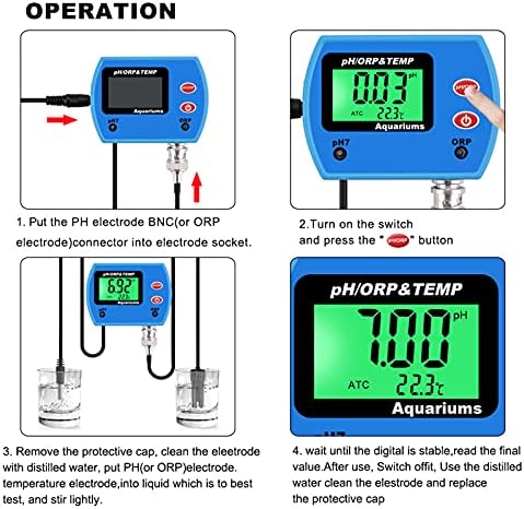 SETSCZY PH / ORP Sıcaklık 3 in 1 Çok Parametre Su Kalitesi Test Cihazı Dijital LCD Online Izleme Akvaryum PH ölçer