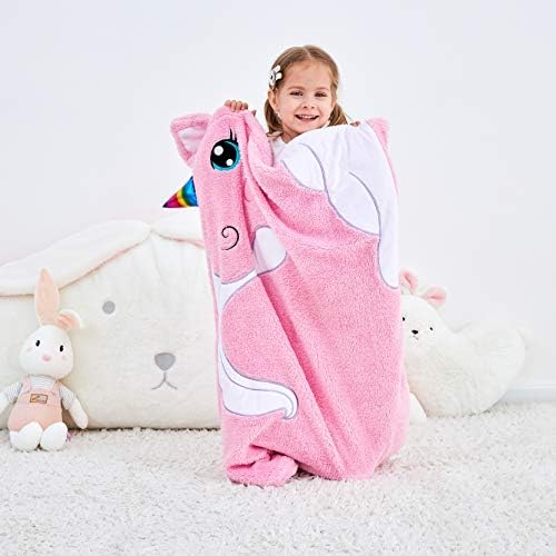 Unicorn Battaniye Çocuklar için Hayvan Uyku Tulumu Hediyeler Kızlar için Sevimli Atmak Battaniye Yatak Kanepe Seyahat Sleepovers