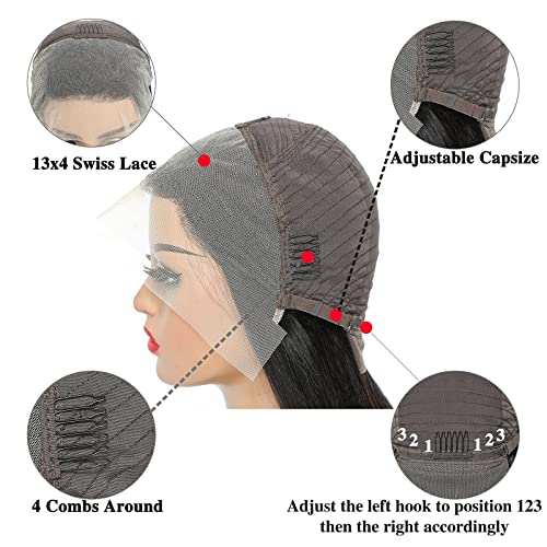 SOVO 13x4 Dantel ön peruk insan saçı Ipeksi Düz Ücretsiz Bölüm İnsan Saç Peruk Siyah Kadınlar ıçin Ön Koparıp Doğal Saç Çizgisi