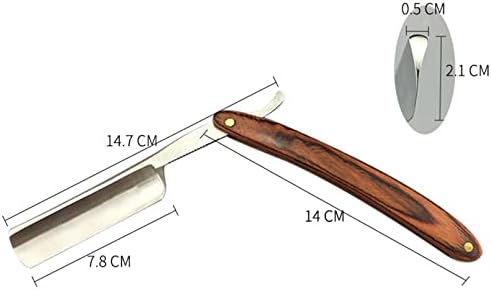 Ralsko Düz Jilet Tıraş Hazır El Yapımı Bilenmiş Vintage Ahşap Saplı Çelik Bıçak-Profesyonel Berber Onaylı Kesim Boğaz Honlanmış