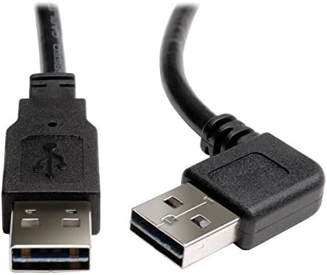 Tripp Lite Evrensel Tersinir USB 2.0 Yüksek Hızlı Kablo (Sağ/Sol Açılı Tersinir A'dan Tersinir A'ya M/M), 6 ft.