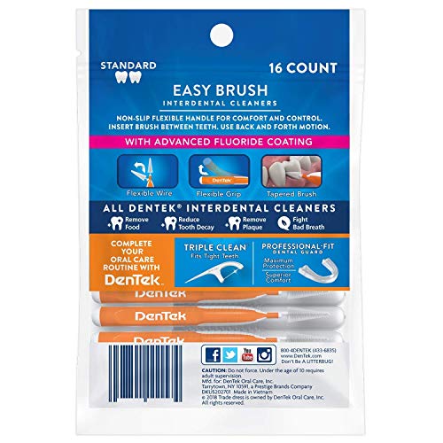 DenTek Easy Brush Diş Arası Temizleyicileri, Mint 16 ea (5'li Paket )