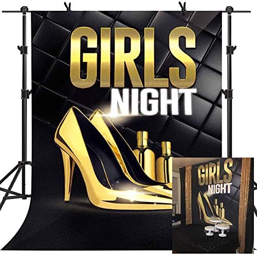 Karnaval Gece Arka Plan Altın Dans Ayakkabıları Parfüm Kız Gece Tema Parti Fotoğraf Stüdyosu Booth Arka Plan (5x5ft)