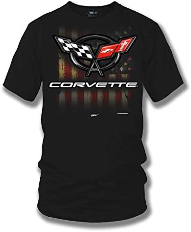 Wicked Metal Corvette C5 Logo & Amerikan Bayrağı Gömlek - Corvette C5 Gömlek