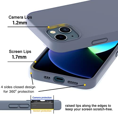 iPhone 13 Kılıfı ile Uyumlu CUCELL,Yumuşak Çizilmez Mikrofiber Astarlı Sıvı Silikon Darbeye Dayanıklı Telefon Kılıfı, iPhone