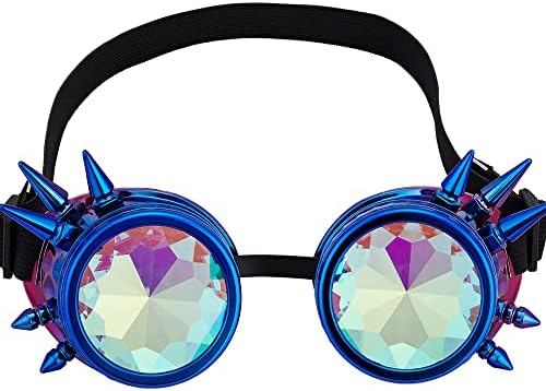 Kaleydoskop Gözlük Övgüler Trippy Psychedelic Steampunk Gözlük Gökkuşağı Prizma Kırınım Kristal Lensler